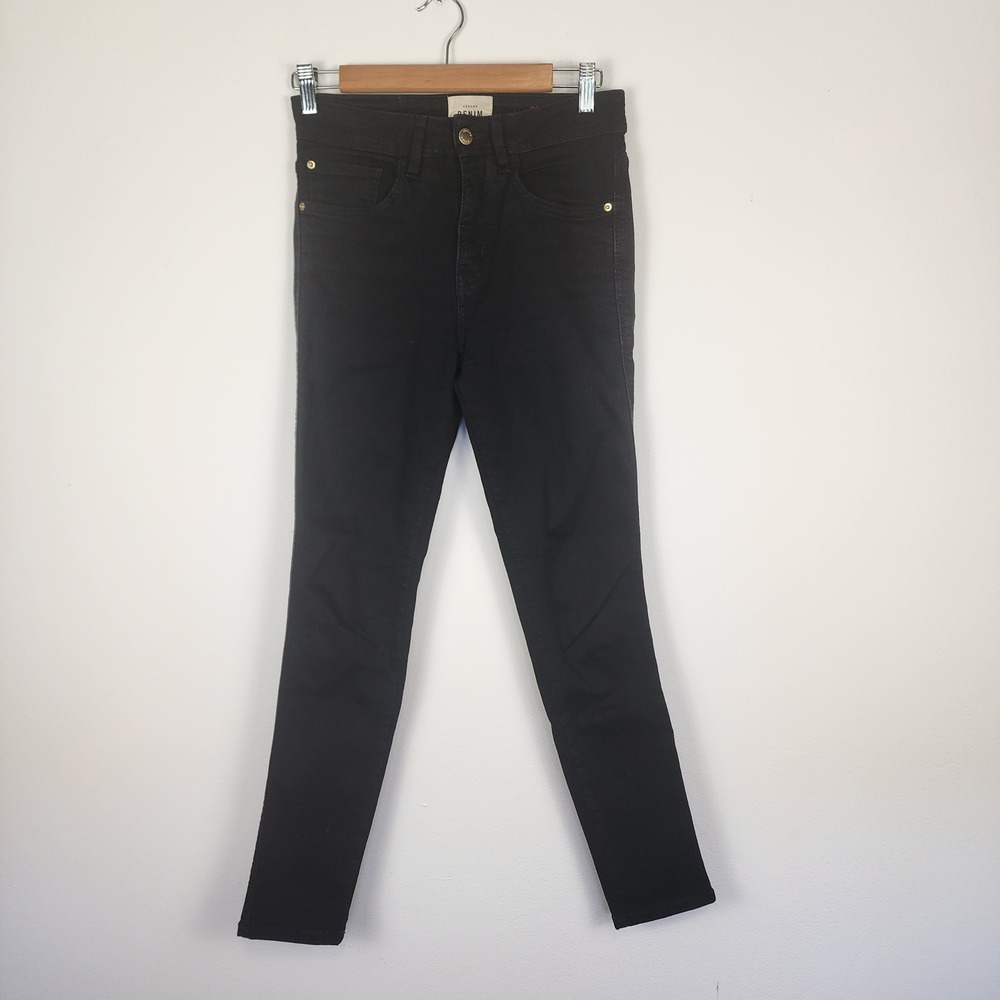 Sezane Denim Black High Rise Skinny Jeans Slimming Stretch‎ Size 27